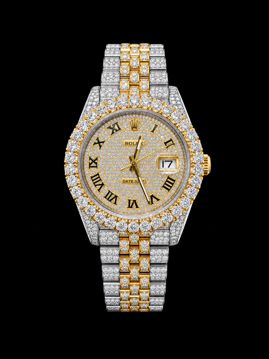 Iced out Rolex Datejust Two-Tone