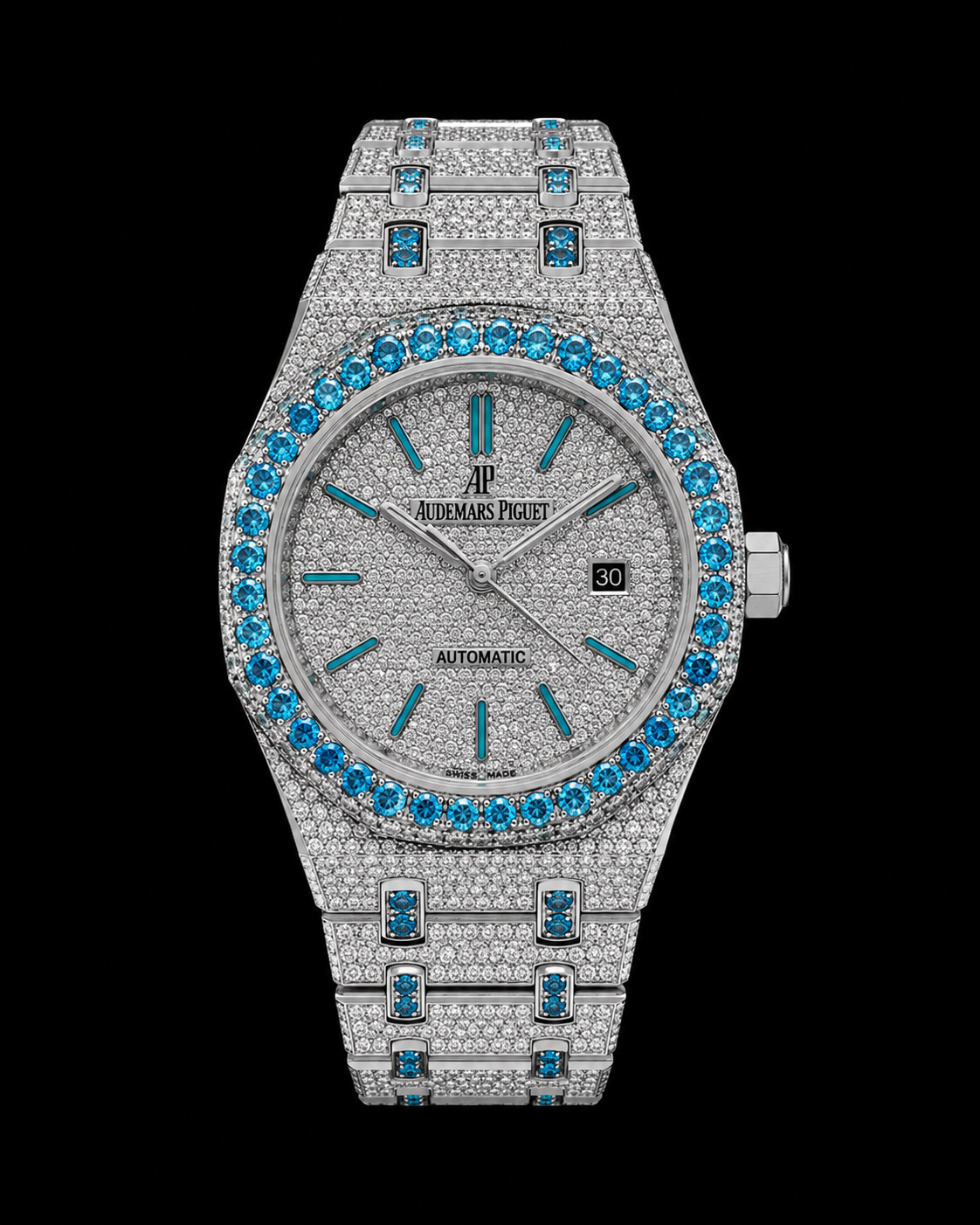 Iced Out AP Blue Bezel